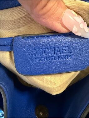 Michael Kors Royal Blue Hamilton Leather Handbag Tag